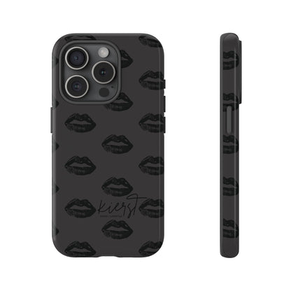 Black Lips on Charcoal iPhone Case