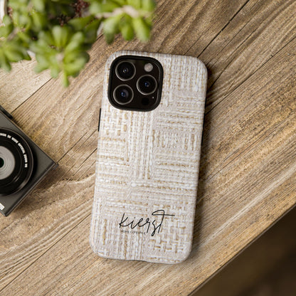Cream + Gold Tweed Print iPhone Case
