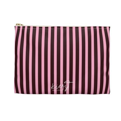 Signature Velvet Noir + Pink Stripes Accessory Pouch
