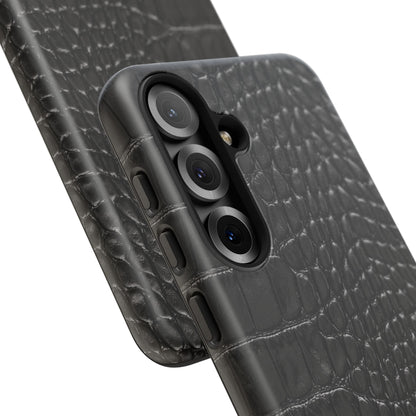 Black Crocodile Print Samsung Galaxy Phone Case