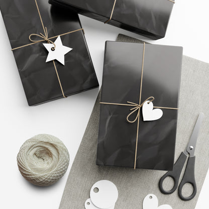 Black Crinkle Paper Inspired Gift Wrapping Paper