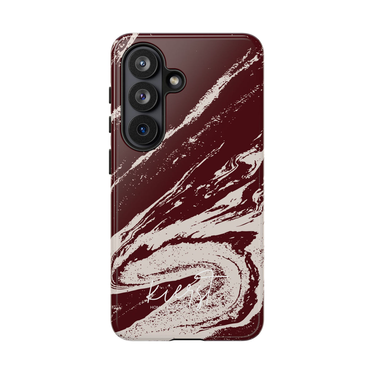 Cream Marble on Signature Velvet Noir Samsung Galaxy Phone Case