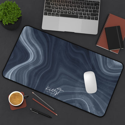 Navy Marble Print Desk Mat
