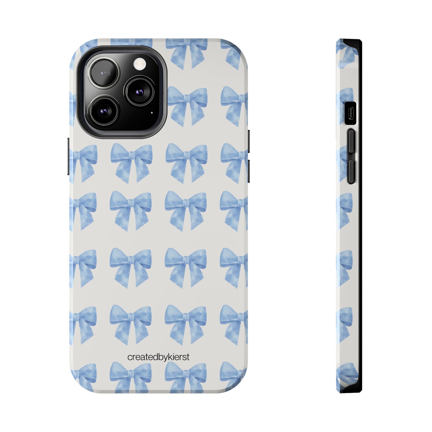 Multiple Blue Bows on Beige iPhone Case