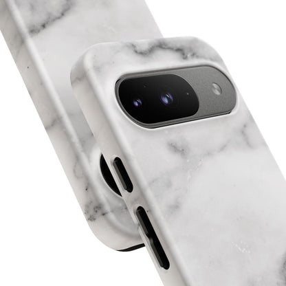 Lived-In White and Grey Marble Google Pixel Case