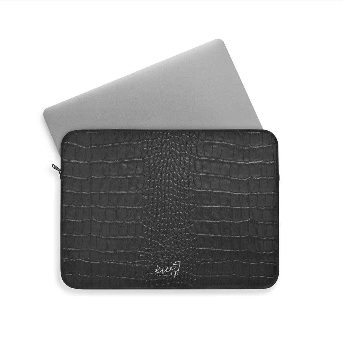 Black Crocodile Print Laptop Sleeve