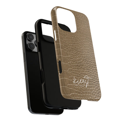 Tan Alligator Print iPhone Cas