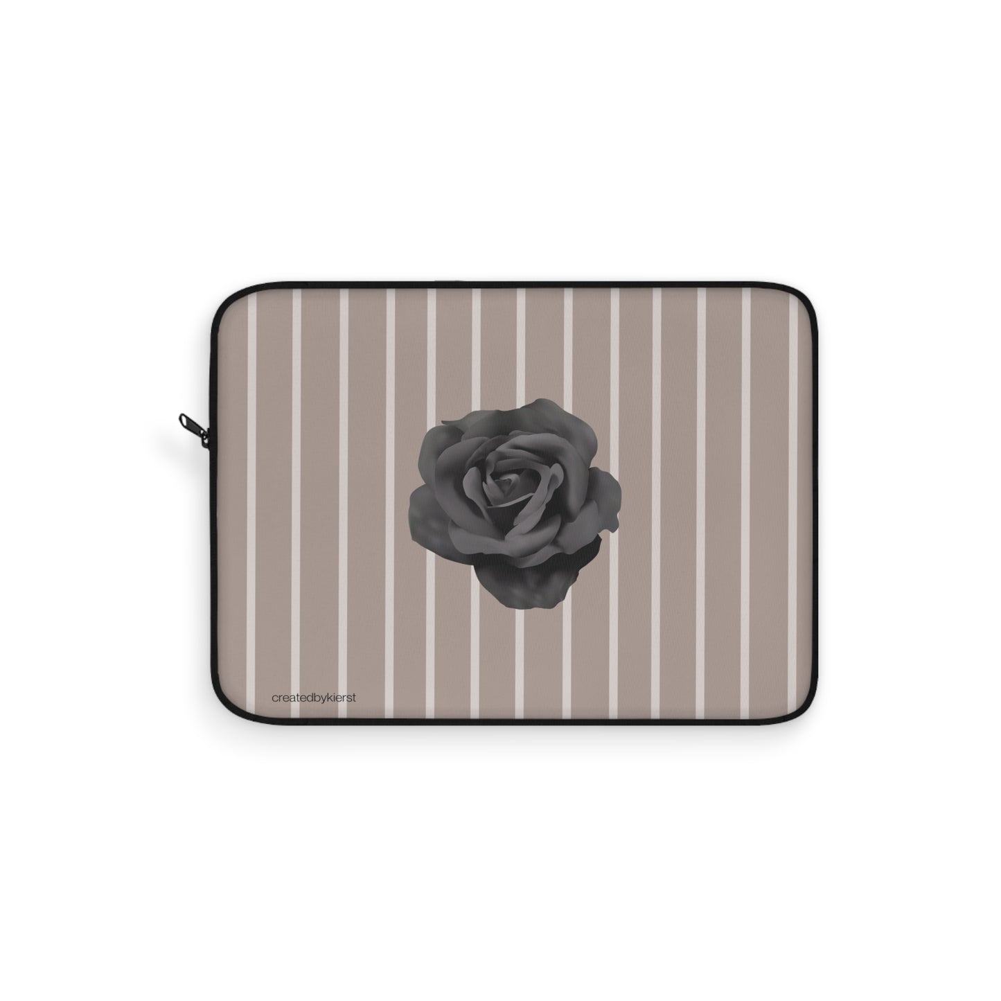 Black Rose with Cream Stripes Laptop Sleeve