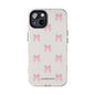 Pink Multiple Bows on Beige iPhone Case