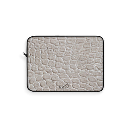 Cream Reptile Print Laptop Sleeve | Elevated Printed Texture for Everyday Tech