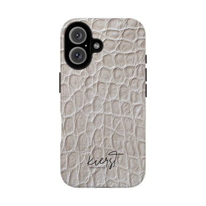 Cream Reptile Print iPhone Case