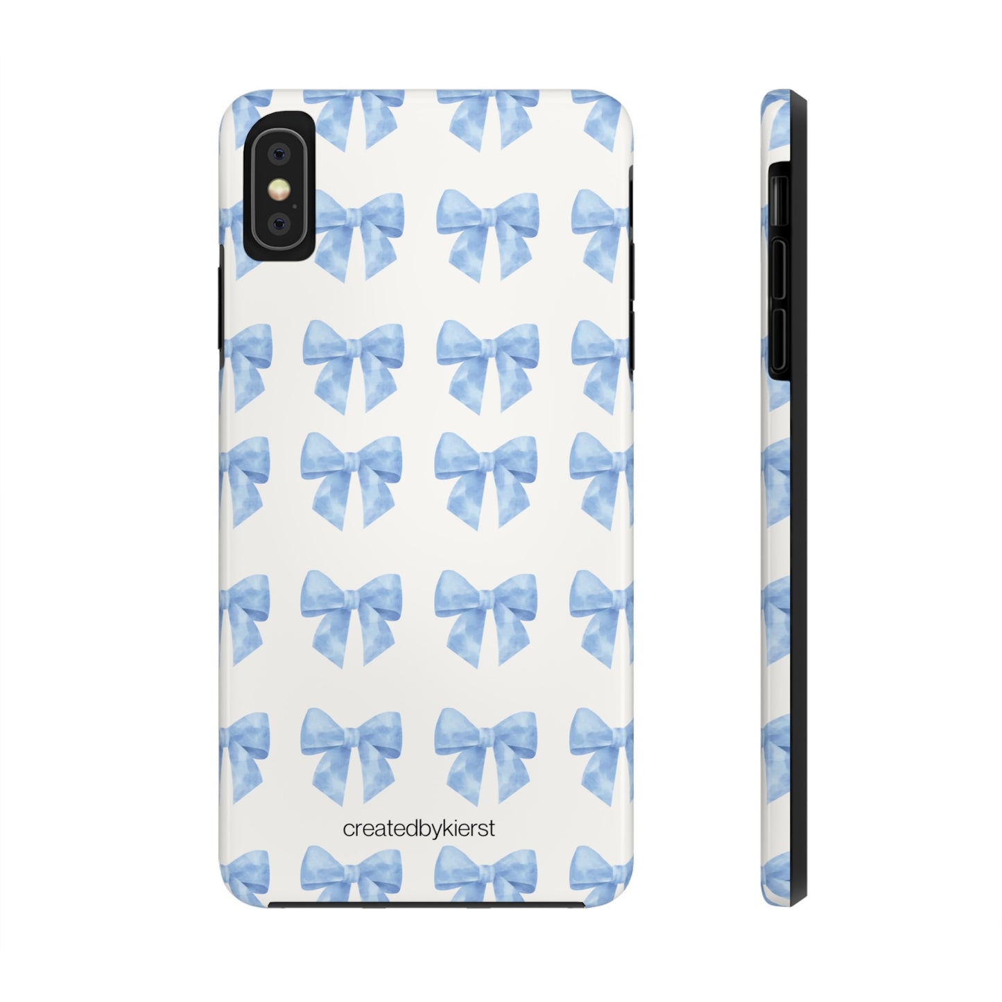 Multiple Blue Bows on Beige iPhone Case