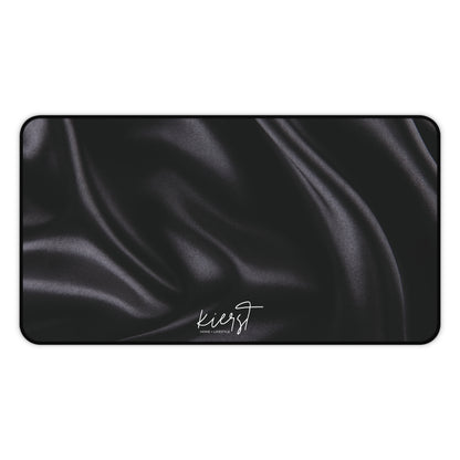 Black Silk Print Desk Mat