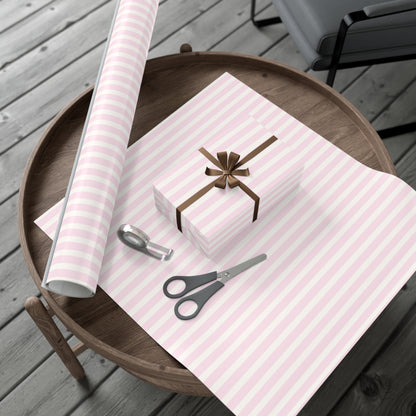 kierst Signature Pink and Cream Striped Wrapping Paper