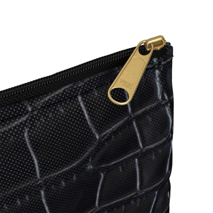 Black Crocodile Accessory Pouch