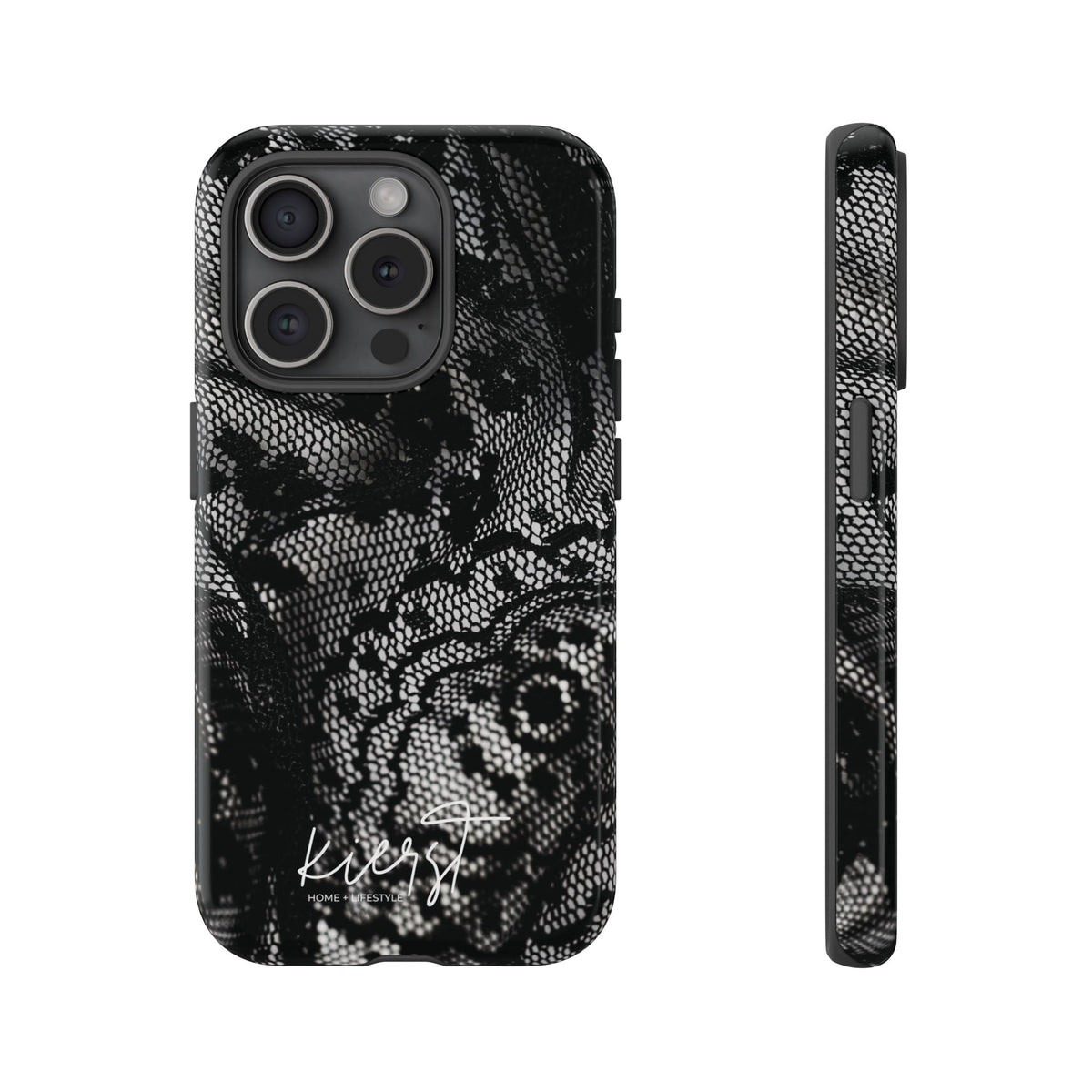 Black + White Lace Print iPhone Case