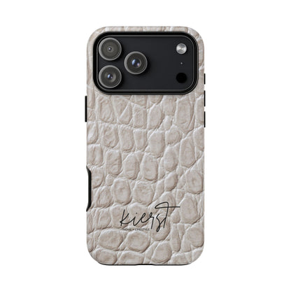 Cream Reptile Print iPhone Case