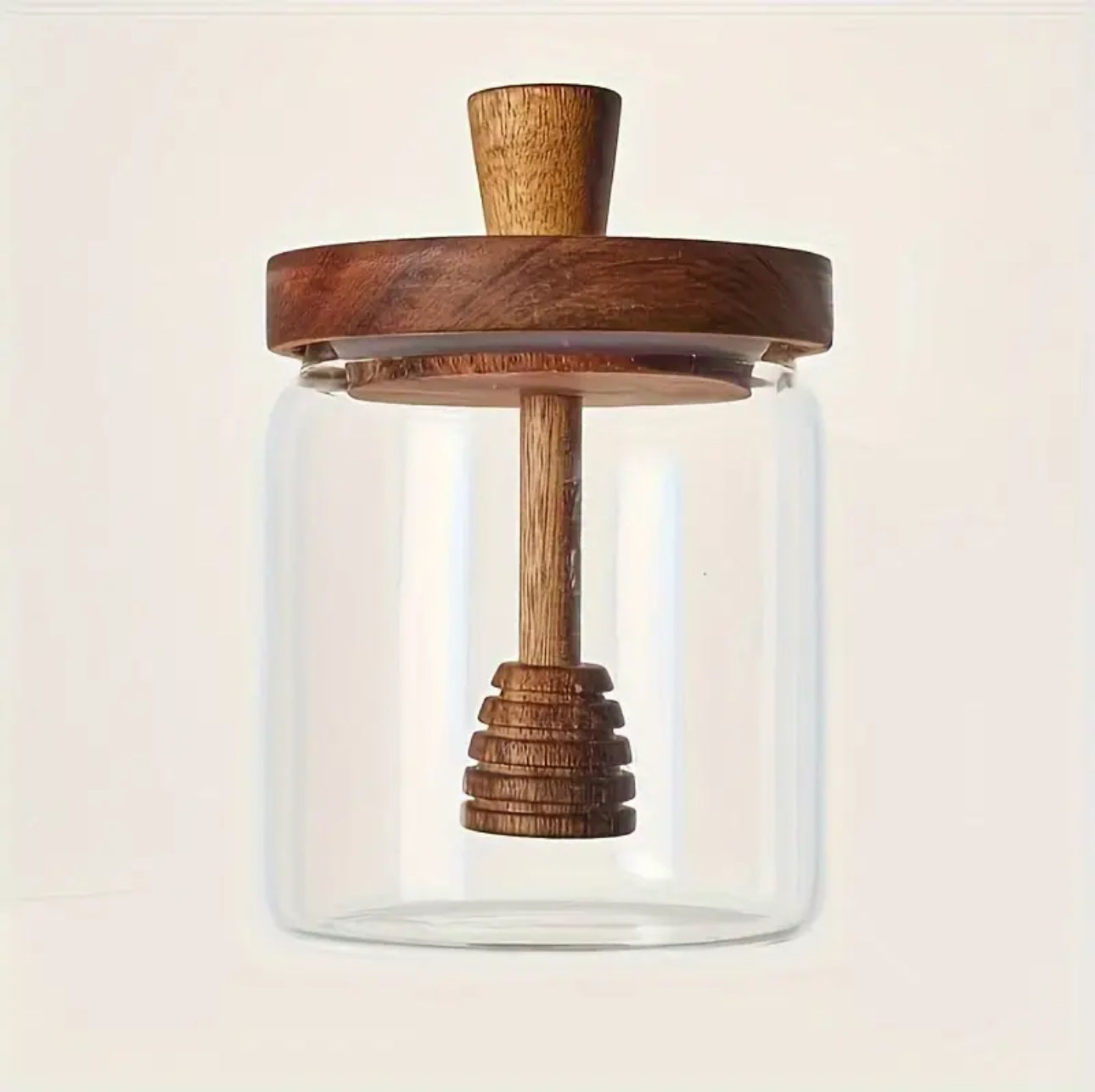 Glass Honey Jar with Wood Lid