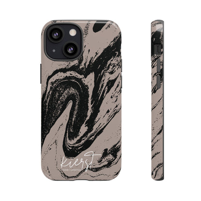 Taupe and Black Marble iPhone Case