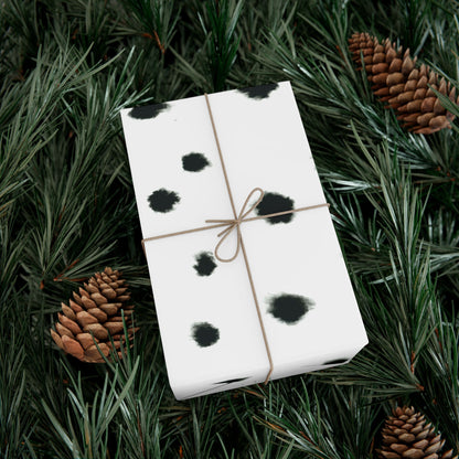 Smudged Black Spots on White Gift Wrapping Paper