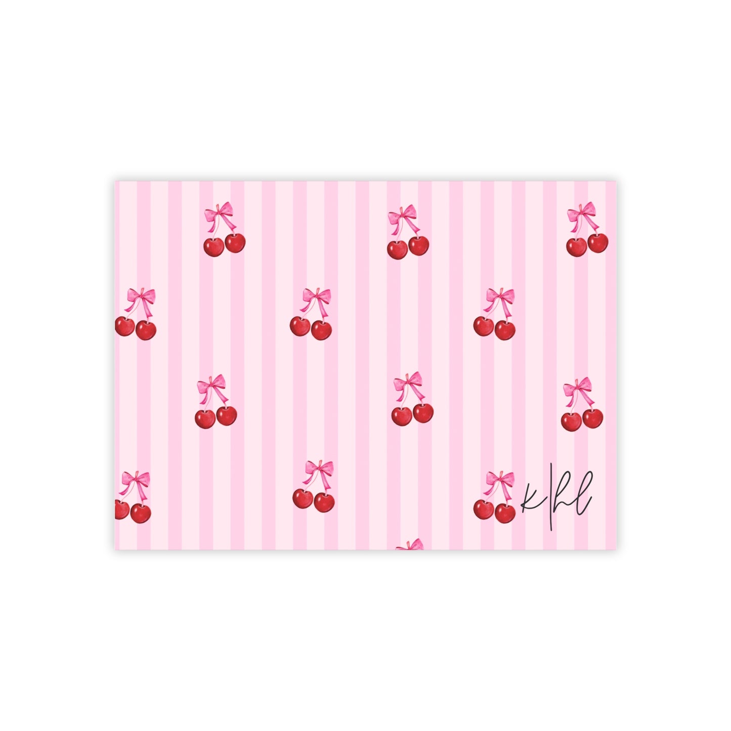 Cherries on Pink Stripes Post-it® Note Pad