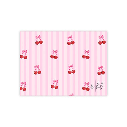 Cherries on Pink Stripes Post-it® Note Pad