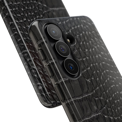 Black Crocodile Print Samsung Galaxy Phone Case