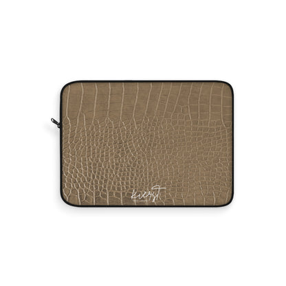 Tan Alligator Laptop Sleeve | Refined Texture Meets Everyday Function