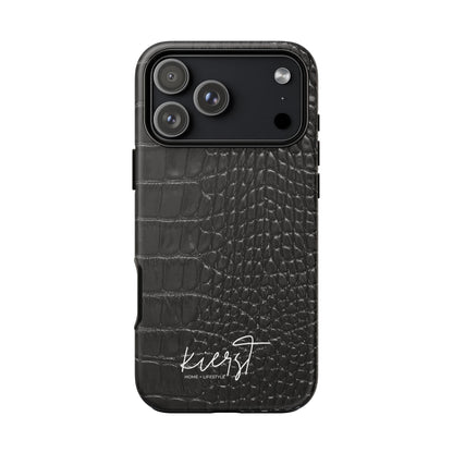 Black Crocodile Print iPhone Case
