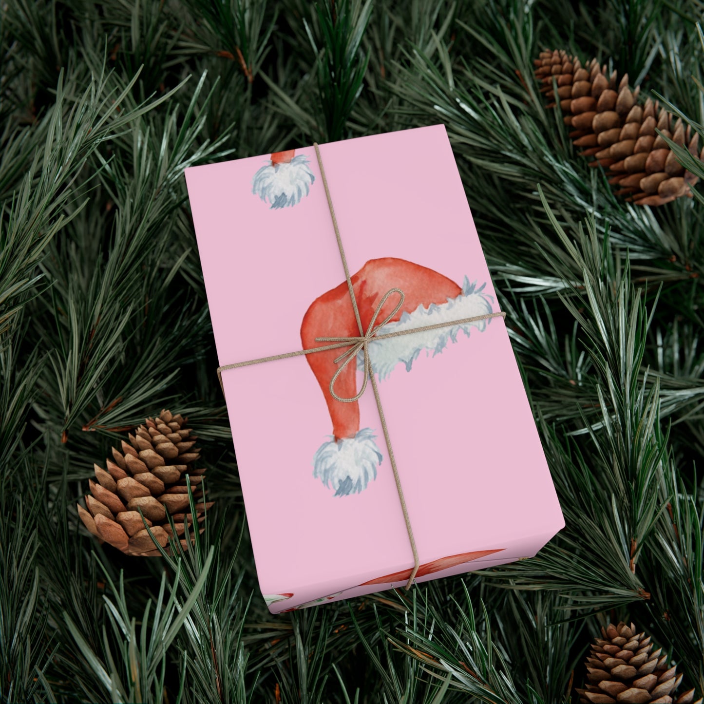 Colorful Christmas on Pink Gift Wrapping Paper