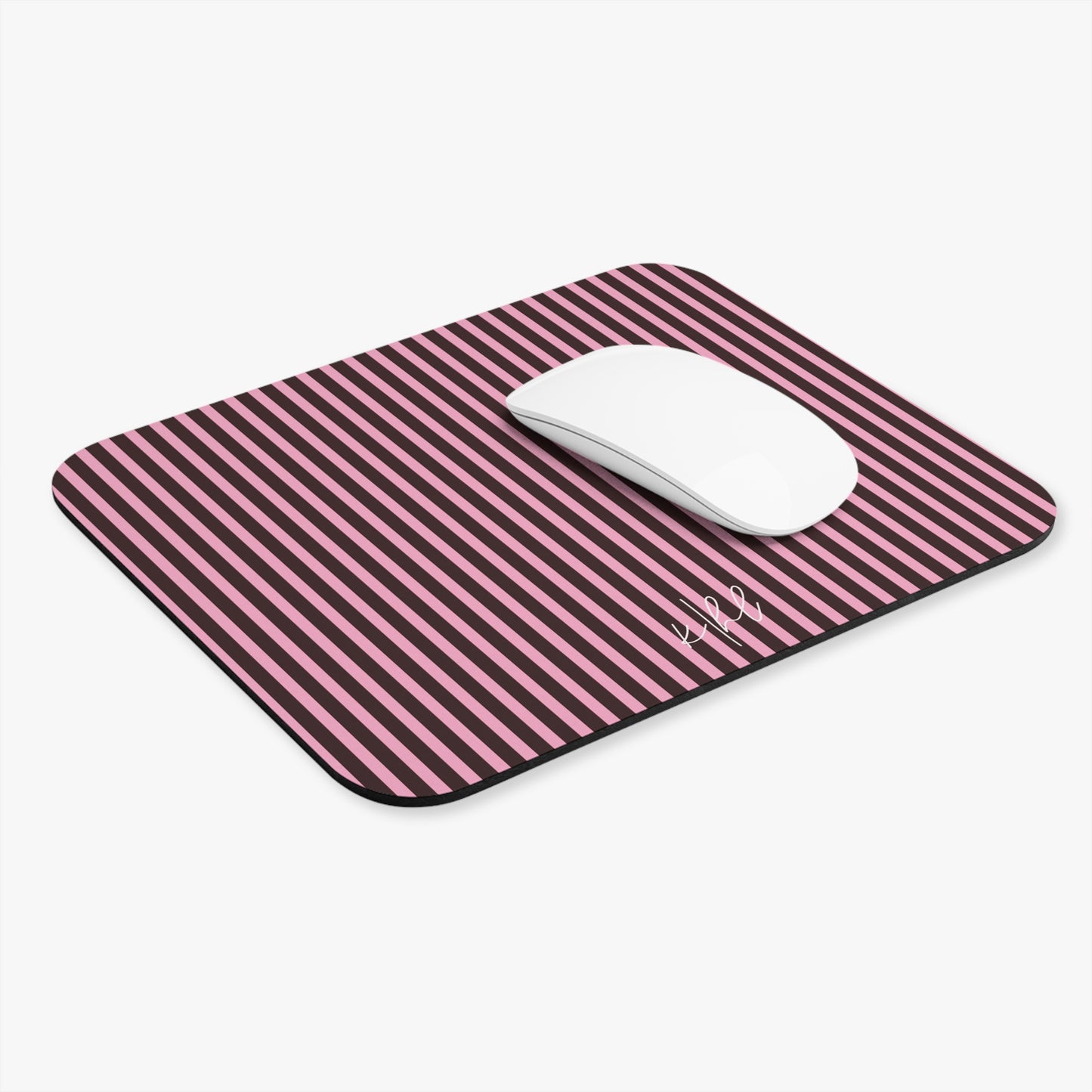 Signature Velvet Noir + Pink Stripe Mouse Pad