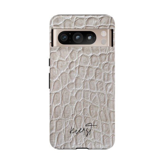 Cream Reptile Print Google Pixel Phone Case