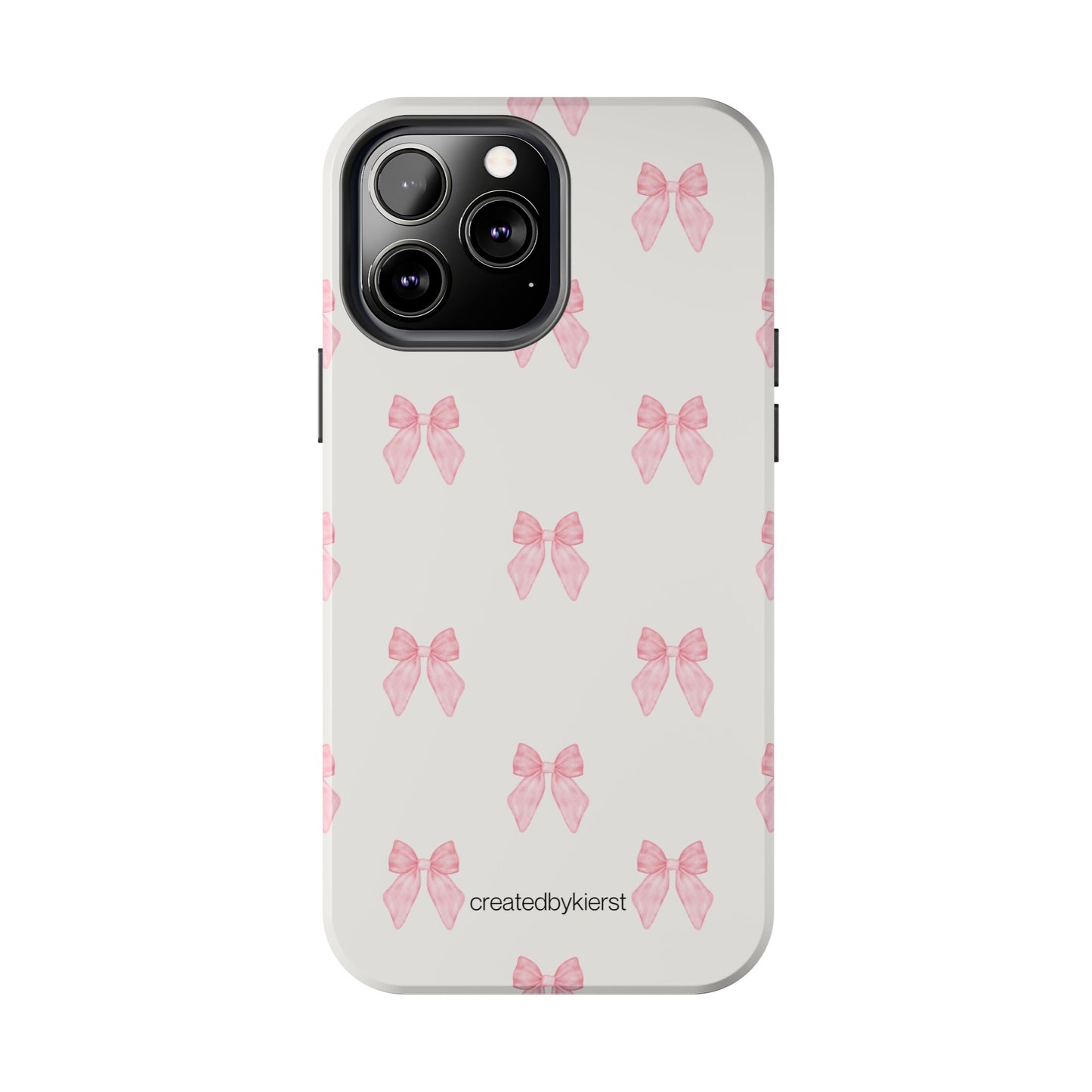 Pink Multiple Bows on Beige iPhone Case