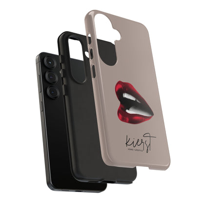 Vintage Red Lips on Taupe Samsung Galaxy Phone Case