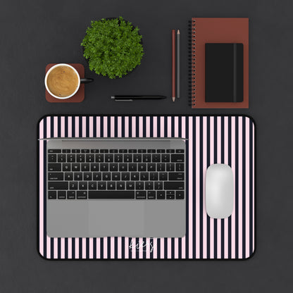 Signature Pink + Signature Storm Striped Desk Mat