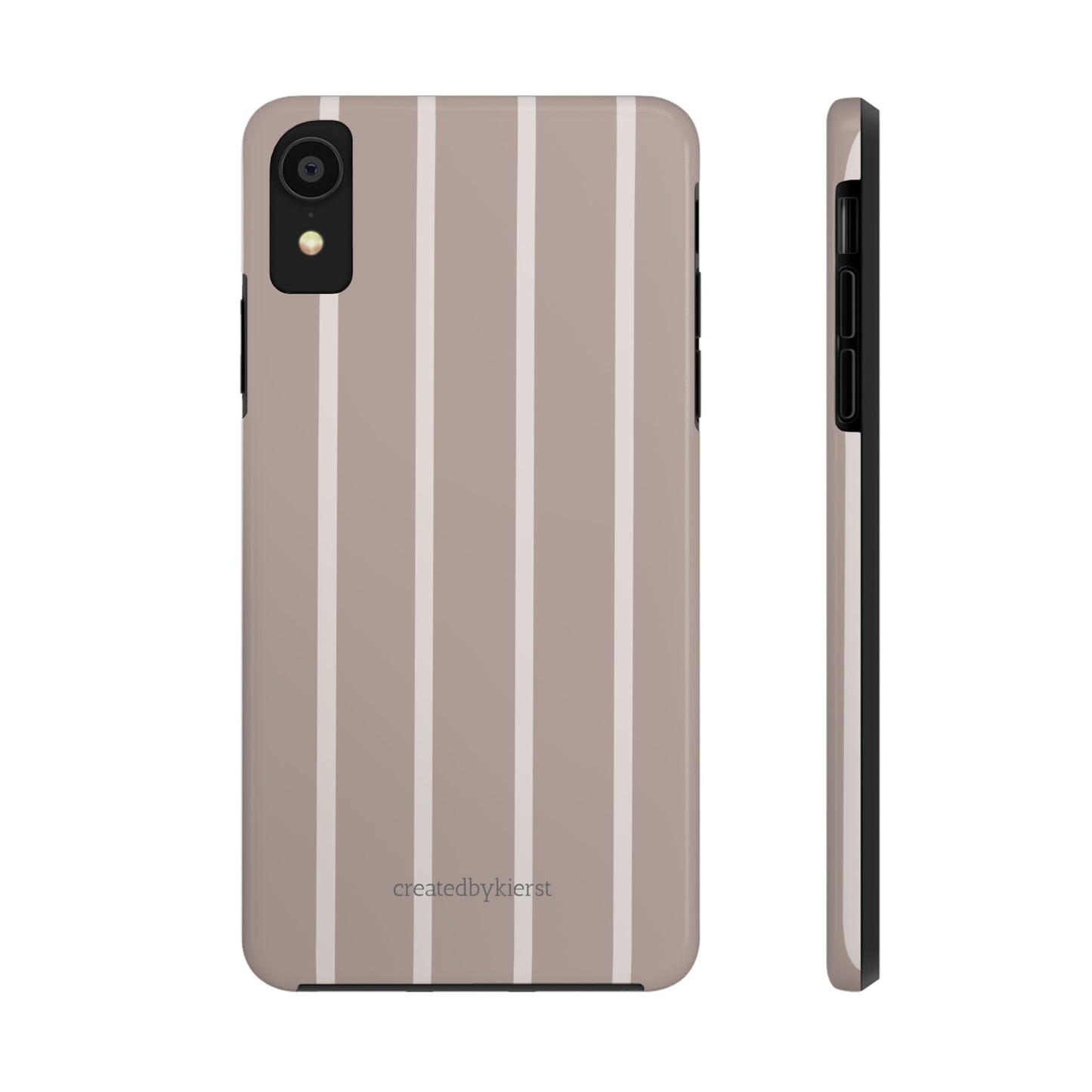 Cream and Brown Vertical Striped iPhone Case