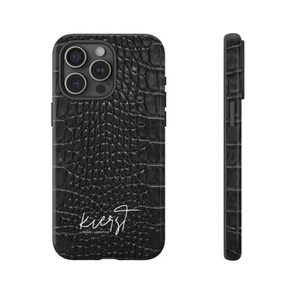 Black Alligator Print iPhone Case
