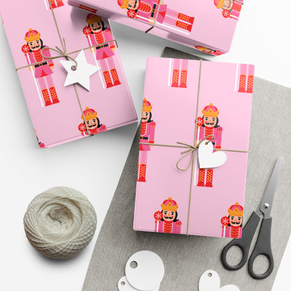 Fair Nutcracker on Pink Wrapping paper