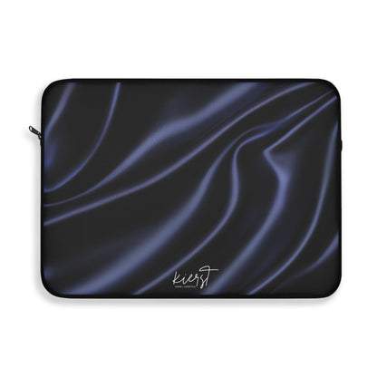 Navy Silk Print Laptop Sleeve