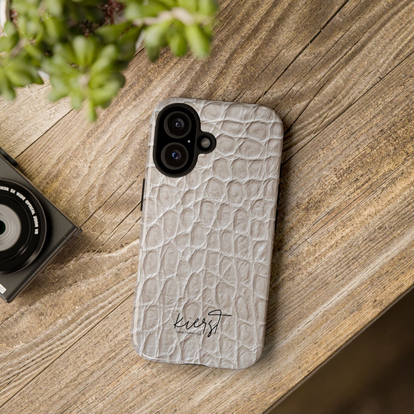 Cream Reptile Print iPhone Case