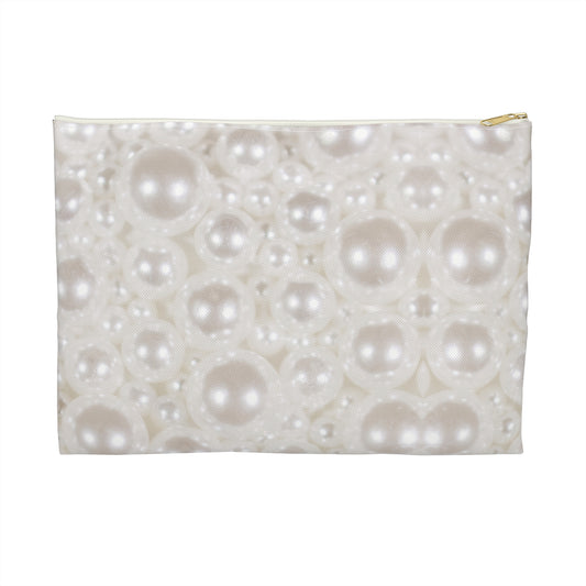 Various Pearls Accessory Pouch – Minimal Pearls Print in Soft Neutrals