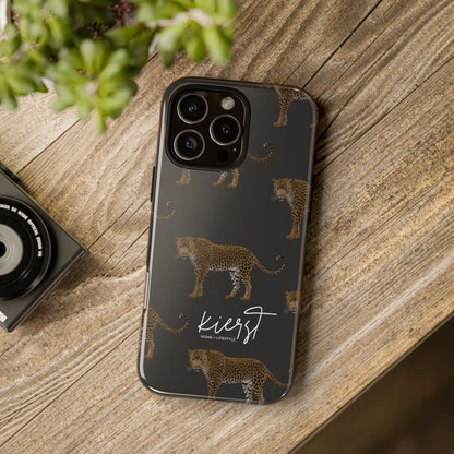 Leopards on Charcoal iPhone Case