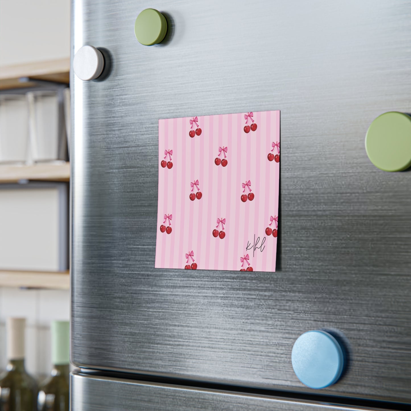 Cherries on Pink Stripes Post-it® Note Pad