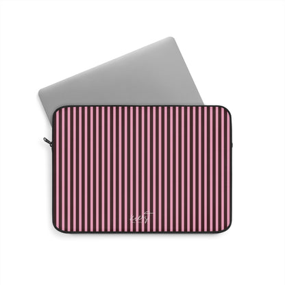 Signature Velvet Noir + Pink Stripes Laptop Sleeve
