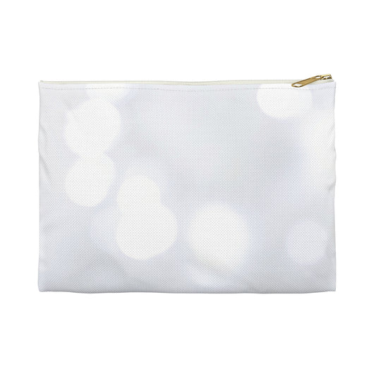 White Sparkle Print Accessory Pouch