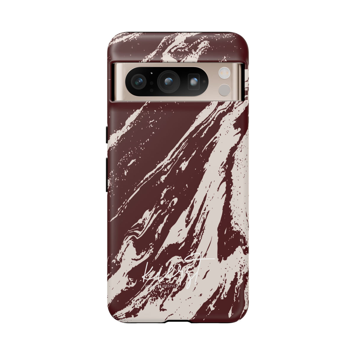 Cream Marble on Signature Velvet Noir Google Pixel Phone Case