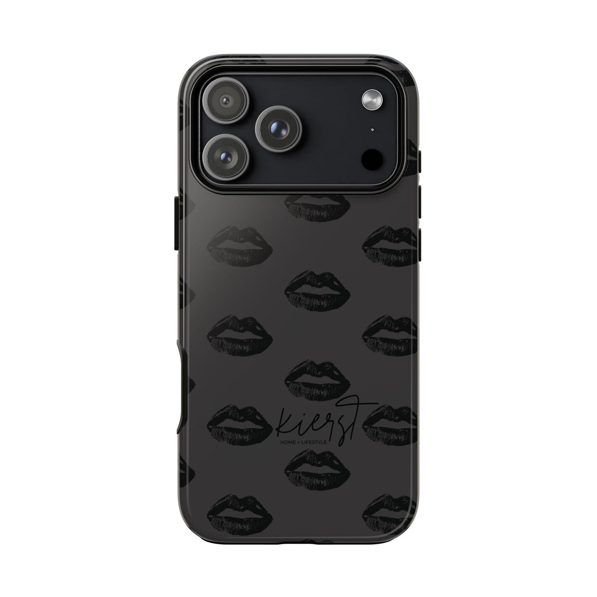 Black Lips on Charcoal iPhone Case