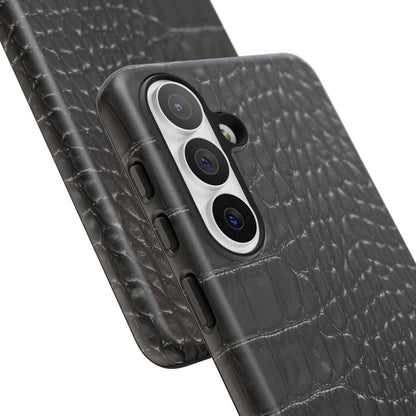 Black Crocodile Print Samsung Galaxy Phone Case