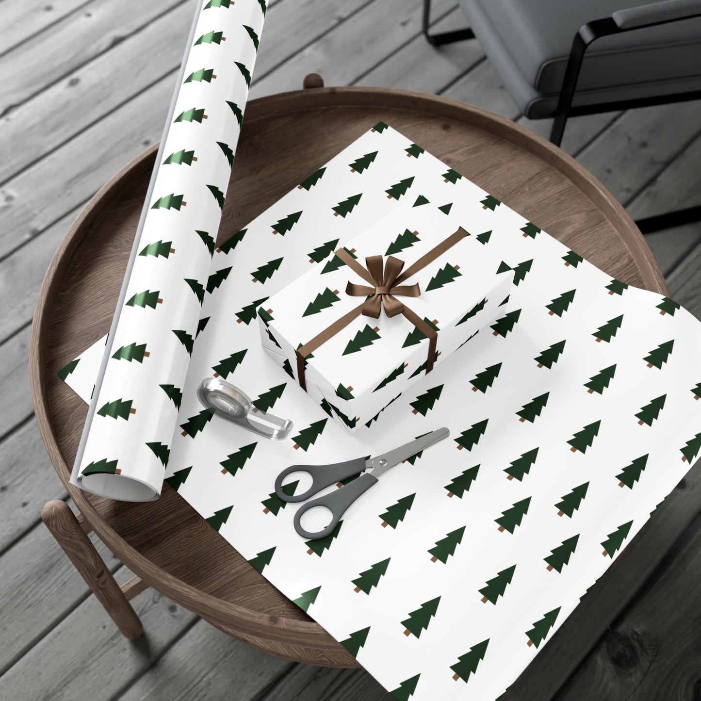 Cartoon Tree Christmas Tree Gift Wrapping Paper