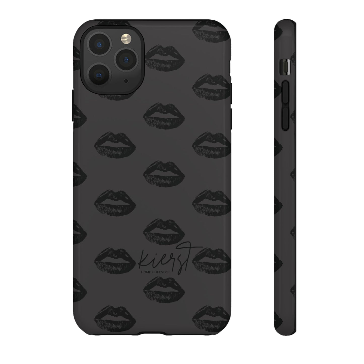 Black Lips on Charcoal iPhone Case